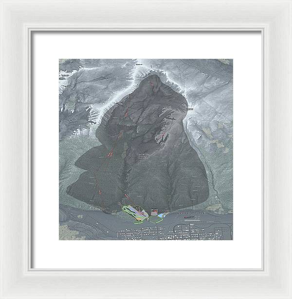 Kendall Mtn Ski Trail Map - Framed Print - Powderaddicts