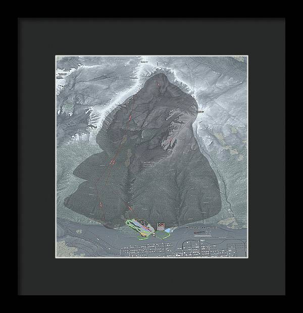 Kendall Mtn Ski Trail Map - Framed Print - Powderaddicts