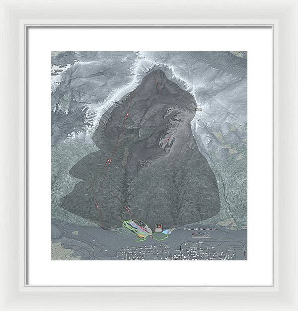 Kendall Mtn Ski Trail Map - Framed Print - Powderaddicts