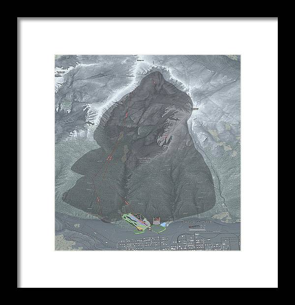 Kendall Mtn Ski Trail Map - Framed Print - Powderaddicts