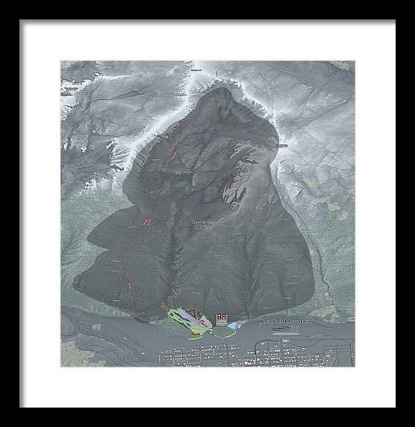 Kendall Mtn Ski Trail Map - Framed Print - Powderaddicts