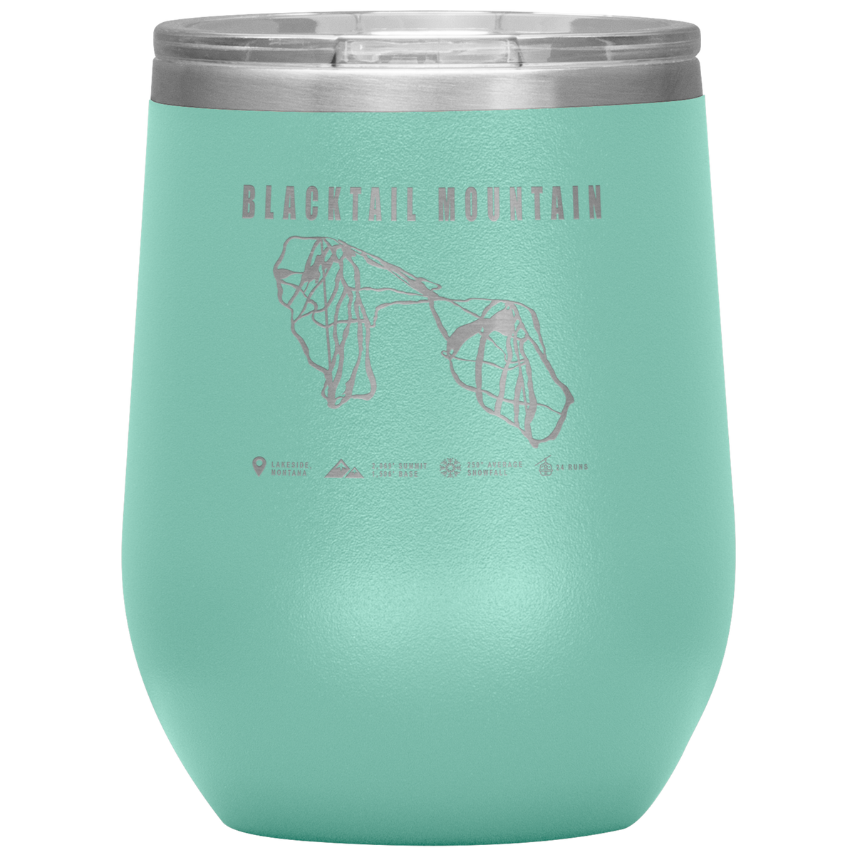 Blacktail Mountain Montana Ski Trail Map Wine 12oz Tumbler - Powderaddicts