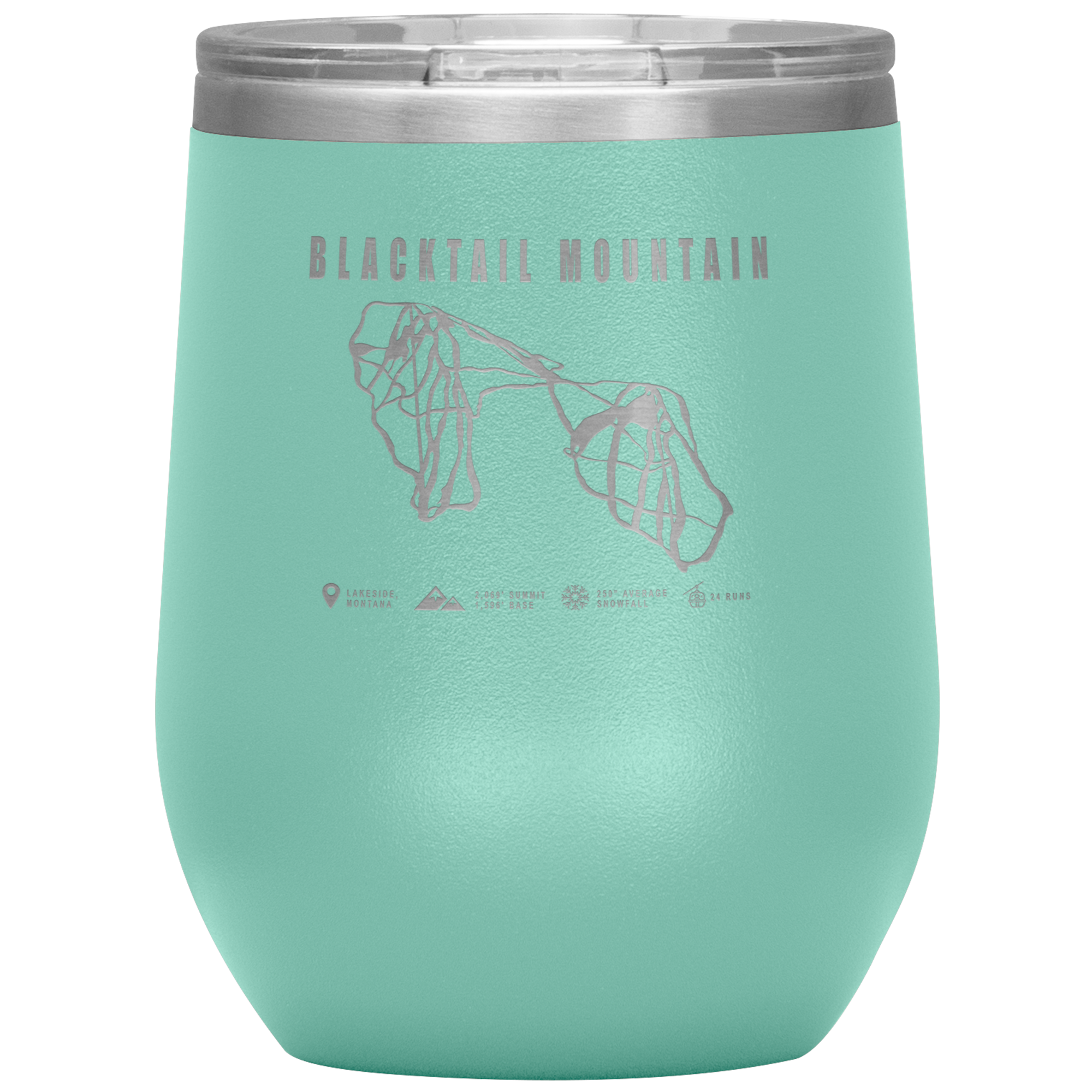 Blacktail Mountain Montana Ski Trail Map Wine 12oz Tumbler - Powderaddicts
