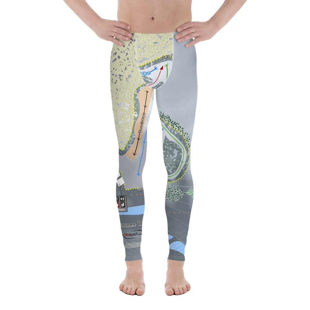 Kewaunee Winter Park, Wisconsin Ski Trail Map Men's Base Layer Bottom