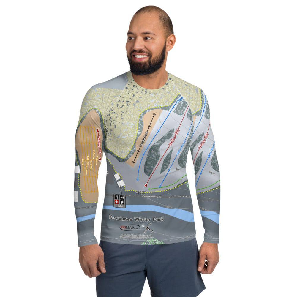 Kewaunee Winter Park, Wisconsin Ski Trail Map Men's Base Layer Top