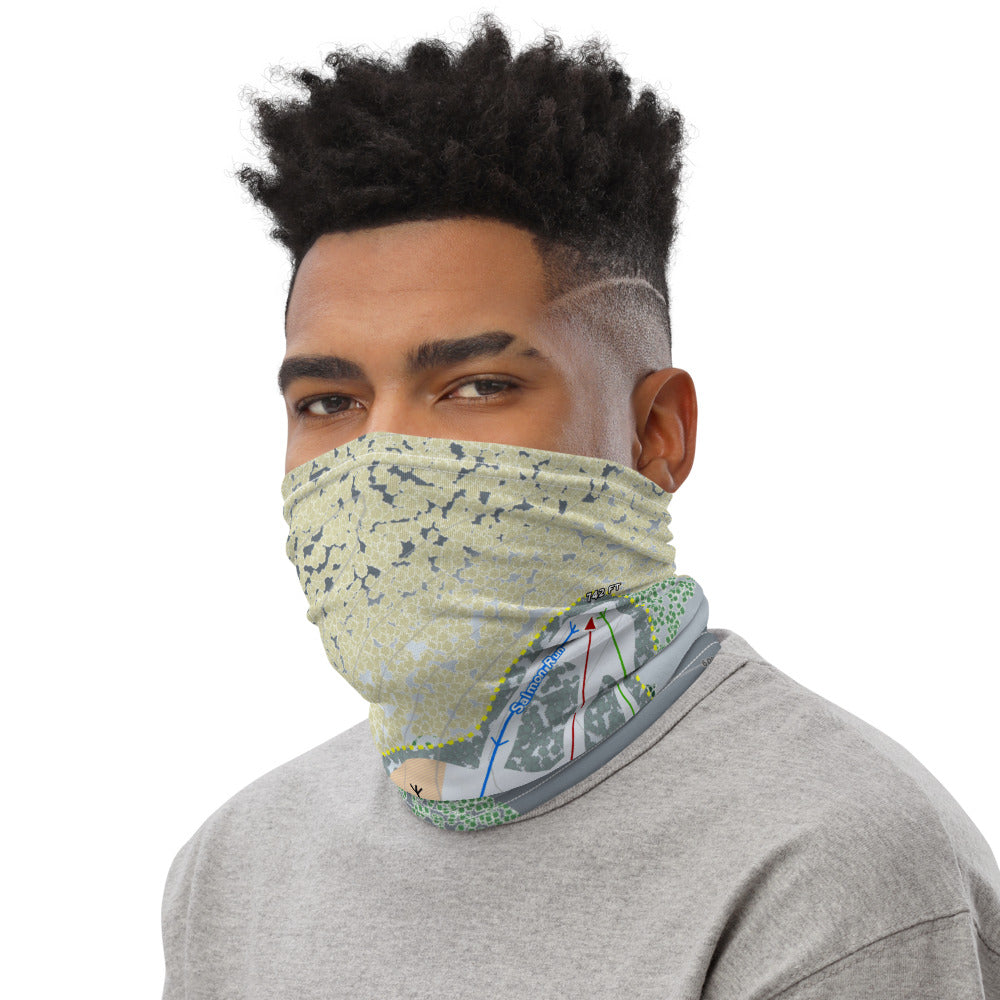 Kewaunee Winter Park, Wisconsin Ski Trail Map Printed Neck Gaiter - Powderaddicts