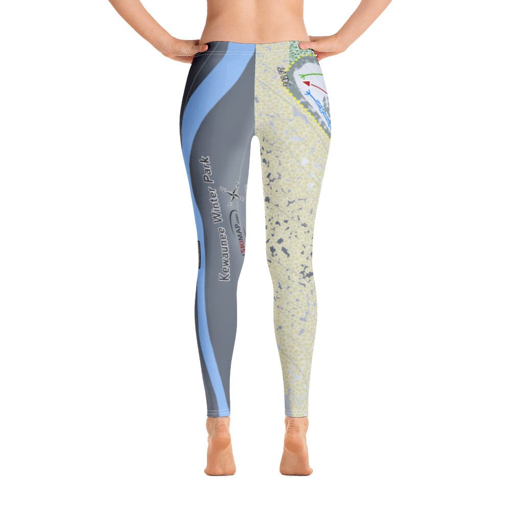 Kewaunee Winter Park, Wisconsin Ski Trail Map Women's Base Layer Bottom - Powderaddicts