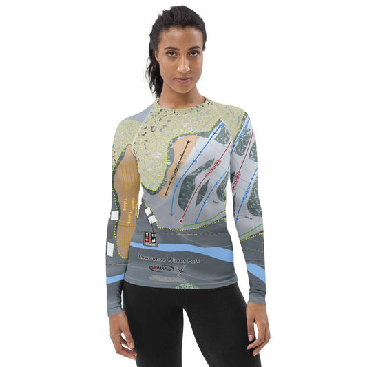 Kewaunee Winter Park, Wisconsin Ski Trail Map Women's Base Layer Top - Powderaddicts