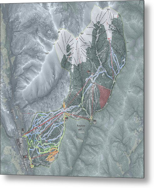 Keystone Ski Trail Map - Metal Print - Powderaddicts