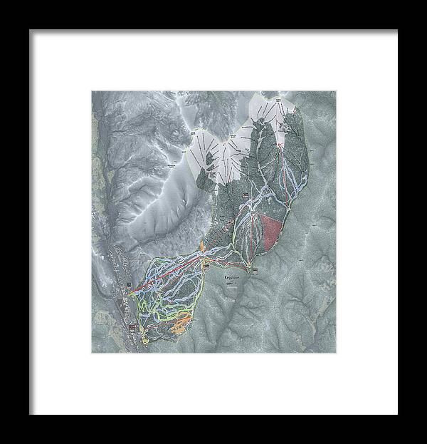 Ski Resort Map Framed Print