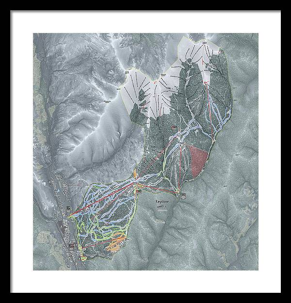 Keystone Ski Trail Map - Framed Print - Powderaddicts