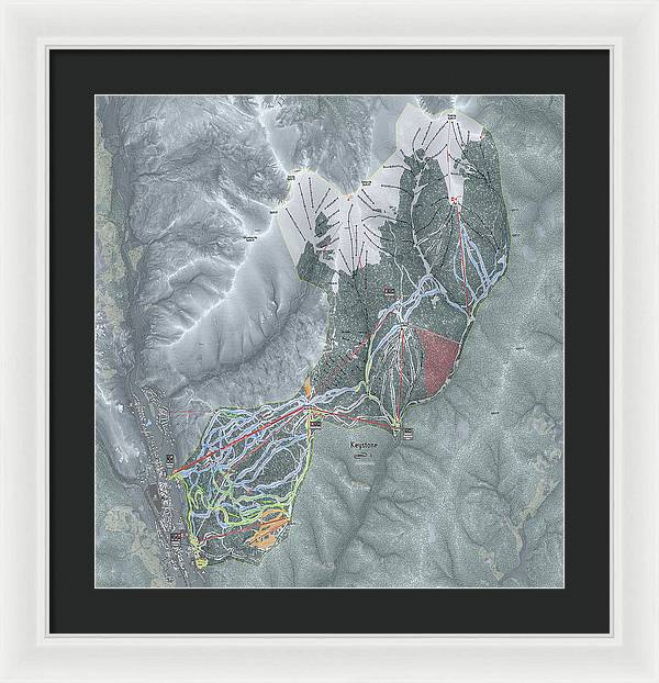 Keystone Ski Trail Map - Framed Print - Powderaddicts