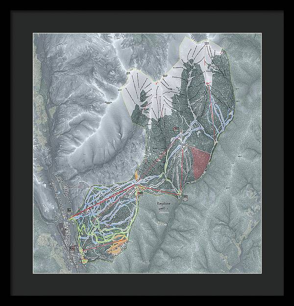 Keystone Ski Trail Map - Framed Print - Powderaddicts