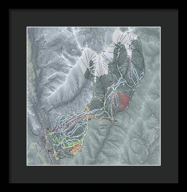 Keystone Ski Trail Map - Framed Print - Powderaddicts