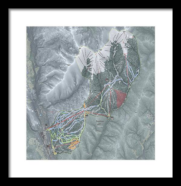 Keystone Ski Trail Map - Framed Print - Powderaddicts