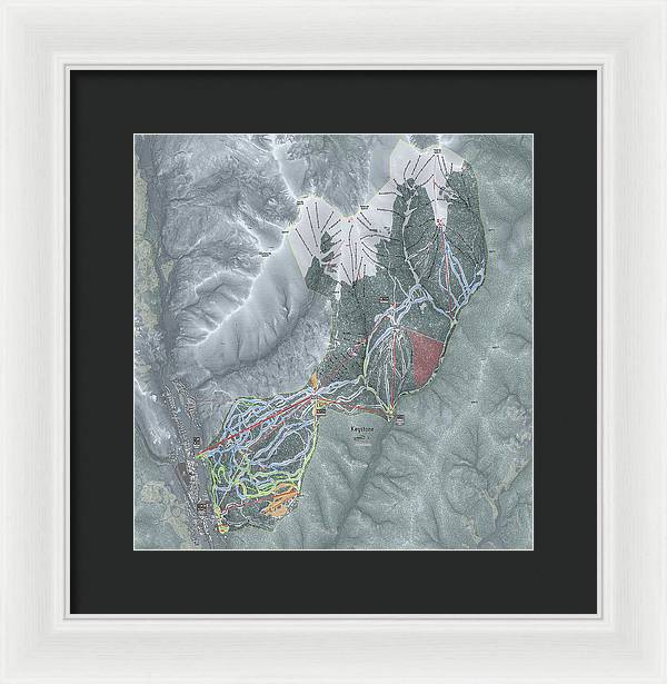 Keystone Ski Trail Map - Framed Print - Powderaddicts