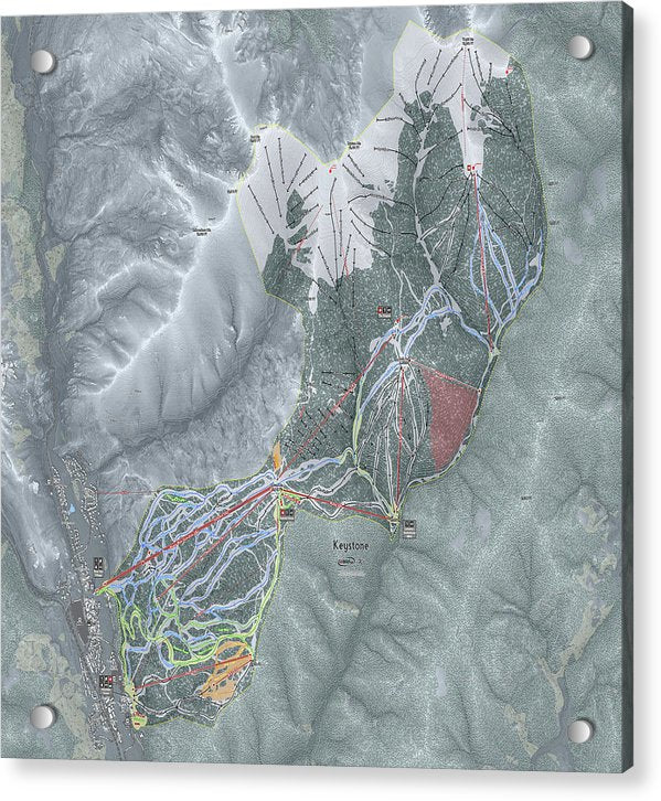 Keystone Ski Trail Map - Acrylic Print - Powderaddicts