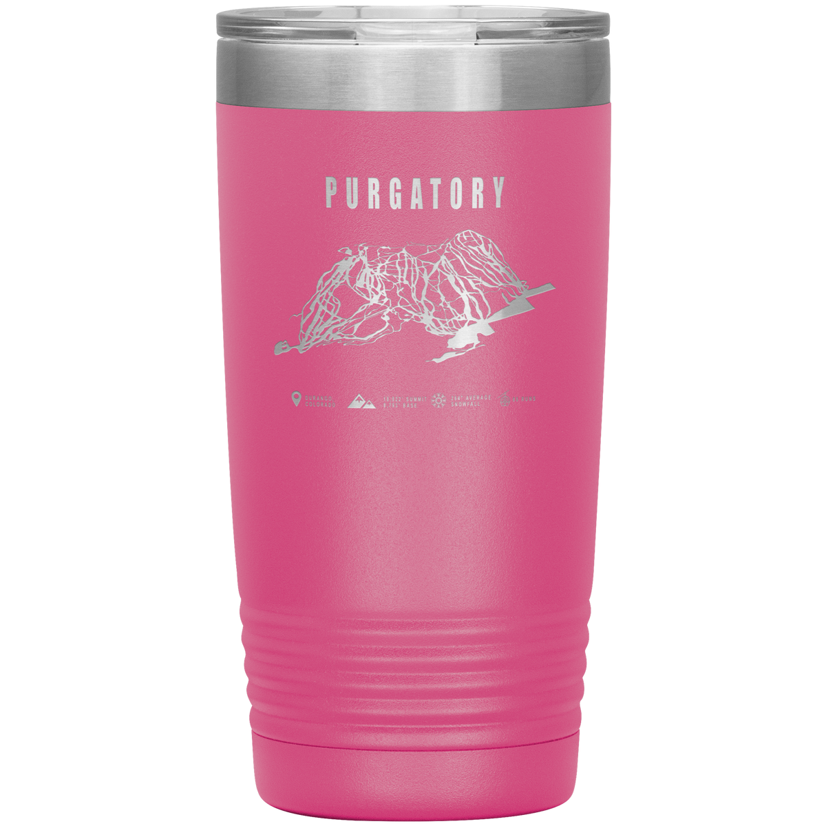 Purgatory Colorado Ski Trail Map 20oz Tumbler - Powderaddicts