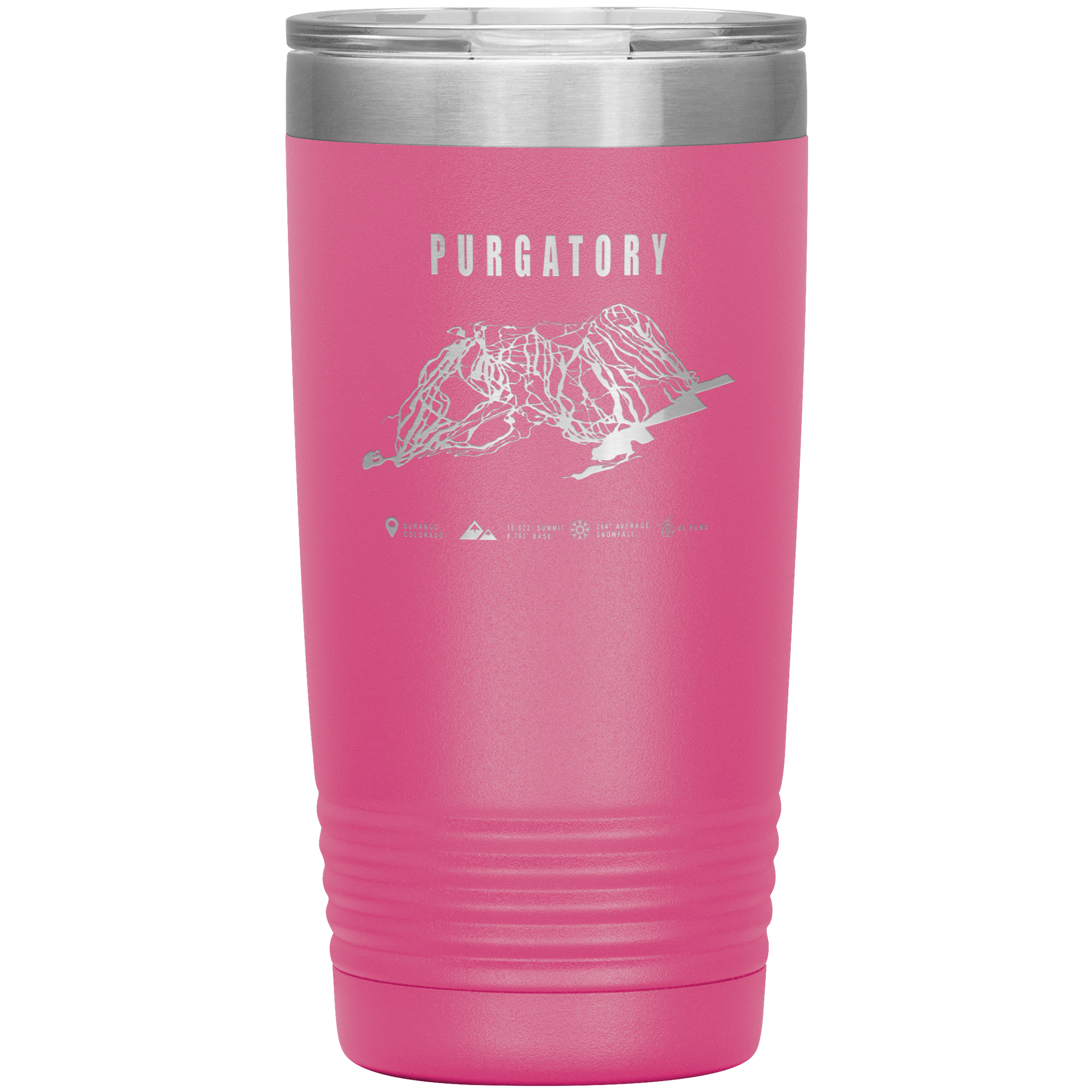 Purgatory Colorado Ski Trail Map 20oz Tumbler - Powderaddicts