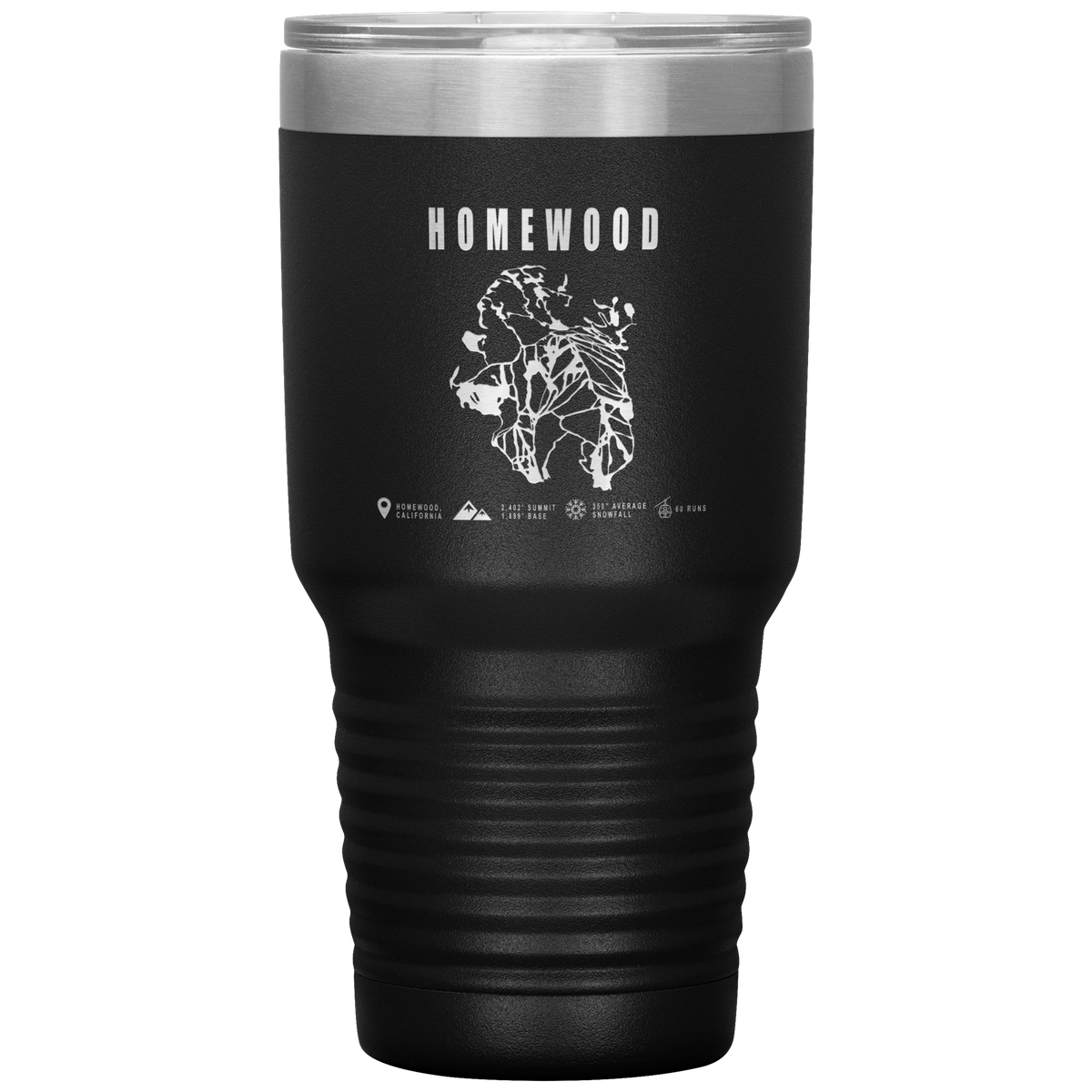 Homewood, California Ski Trail Map 30oz Tumbler