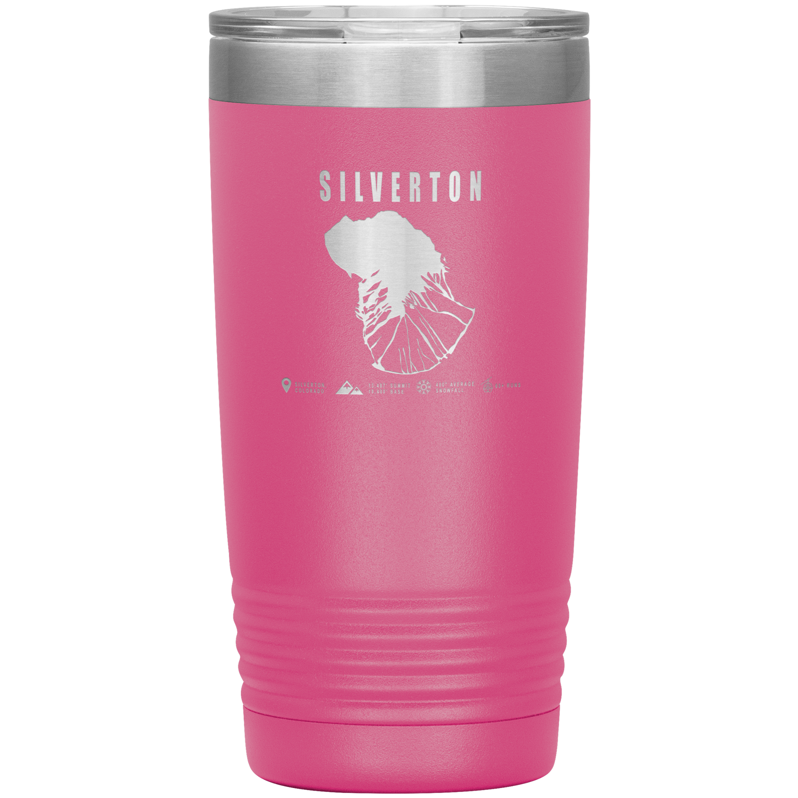 Silverton Colorado Ski Trail Map 20oz Tumbler - Powderaddicts