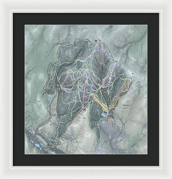 Killington Ski Trail Map - Framed Print - Powderaddicts