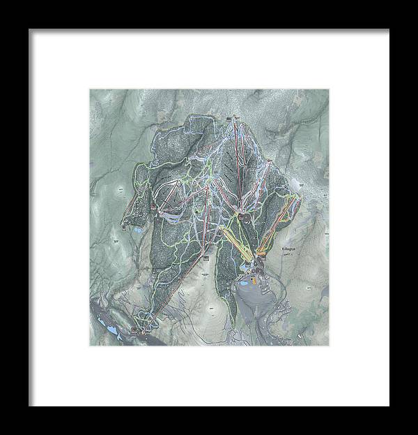 Killington Ski Trail Map - Framed Print - Powderaddicts