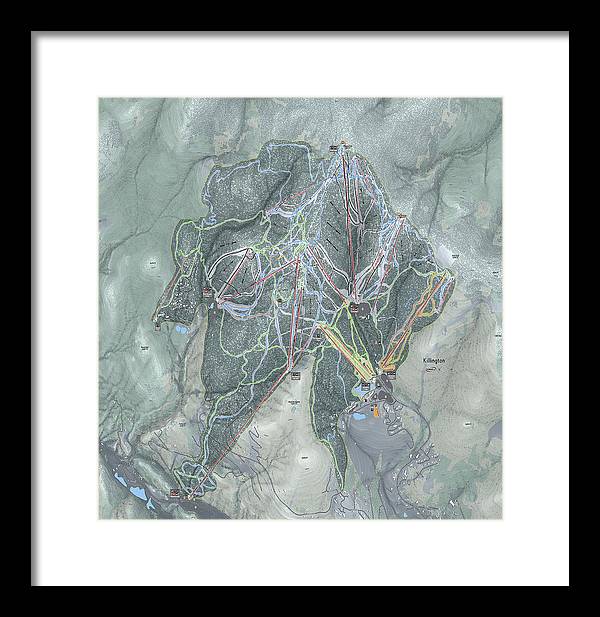 Killington Ski Trail Map - Framed Print - Powderaddicts