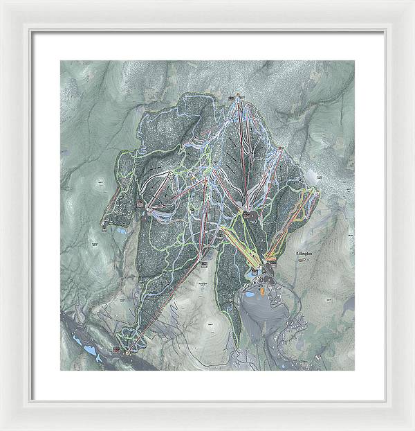 Killington Ski Trail Map - Framed Print - Powderaddicts