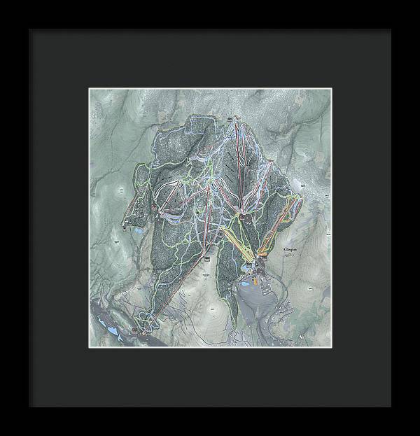 Killington Ski Trail Map - Framed Print - Powderaddicts