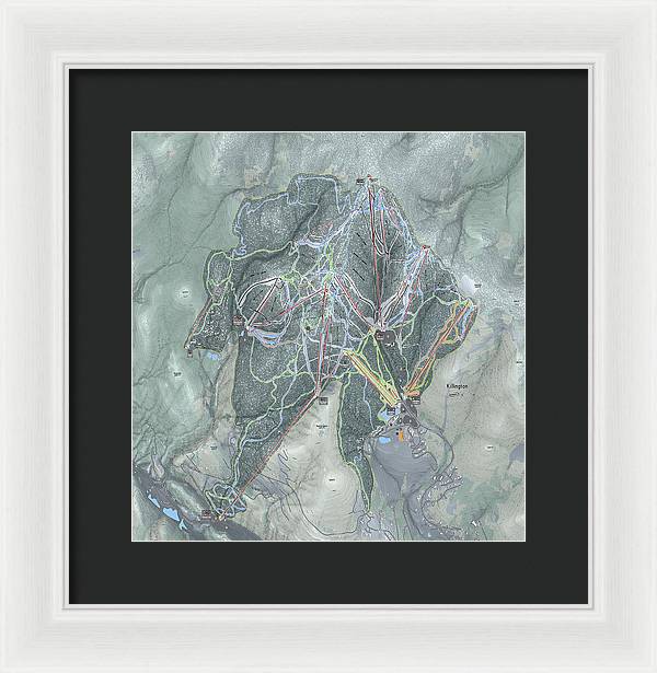 Killington Ski Trail Map - Framed Print - Powderaddicts