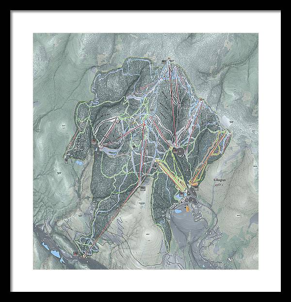 Killington Ski Trail Map - Framed Print - Powderaddicts
