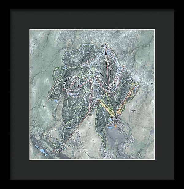 Killington Ski Trail Map - Framed Print - Powderaddicts