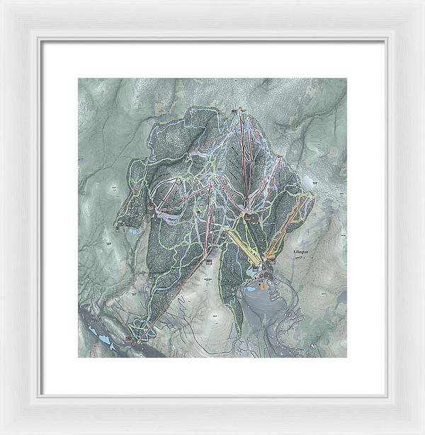 Killington Ski Trail Map - Framed Print - Powderaddicts