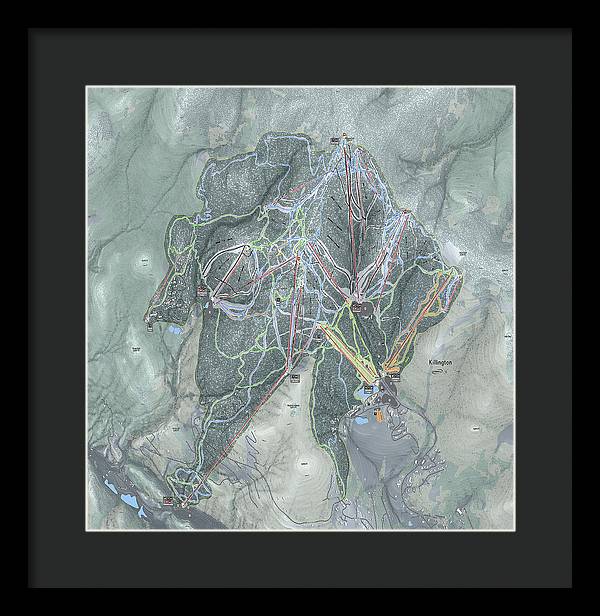 Killington Ski Trail Map - Framed Print - Powderaddicts