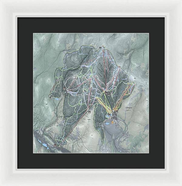 Killington Ski Trail Map - Framed Print - Powderaddicts