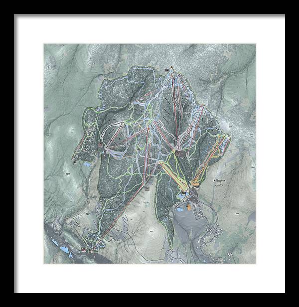 Killington Ski Trail Map - Framed Print - Powderaddicts