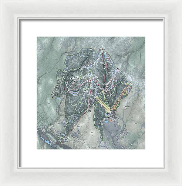 Killington Ski Trail Map - Framed Print - Powderaddicts