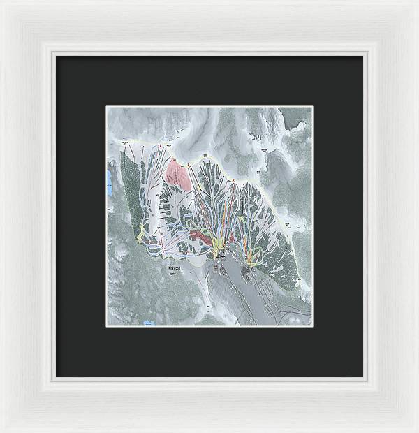 Kirkwood Ski Trail Map - Framed Print - Powderaddicts