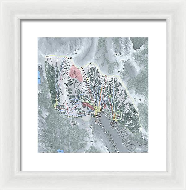 Kirkwood Ski Trail Map - Framed Print - Powderaddicts