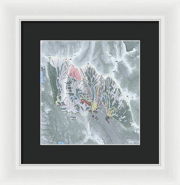 Kirkwood Ski Trail Map - Framed Print - Powderaddicts