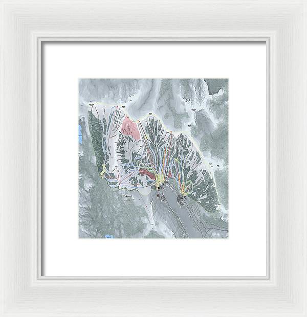 Kirkwood Ski Trail Map - Framed Print - Powderaddicts