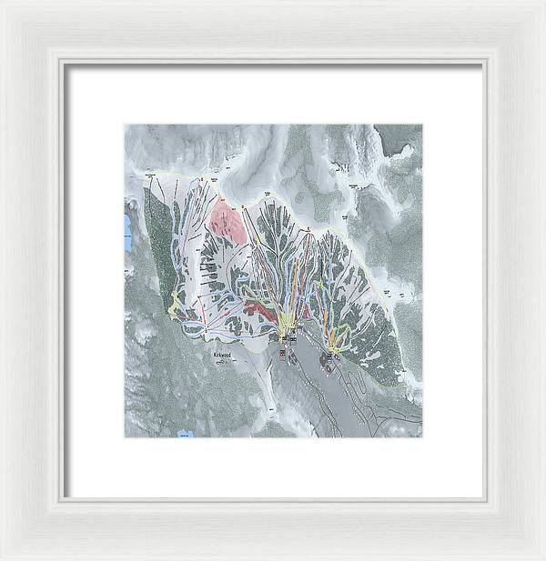 Kirkwood Ski Trail Map - Framed Print - Powderaddicts