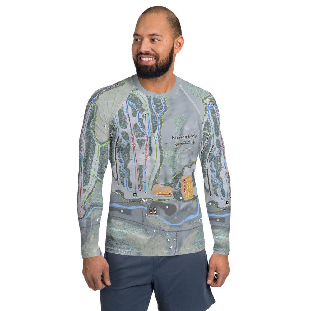 Kissing Bridge, New York Ski Trail Map Men's Base Layer Top