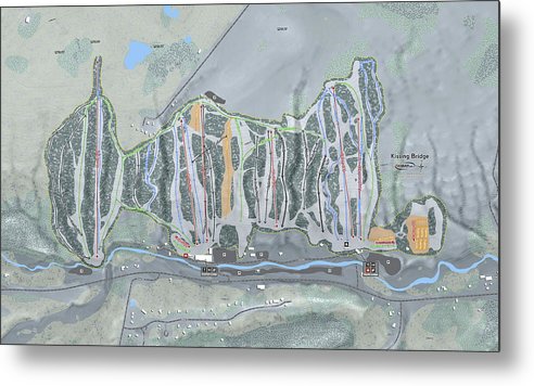 Kissing Bridge Ski Trail Map - Metal Print - Powderaddicts