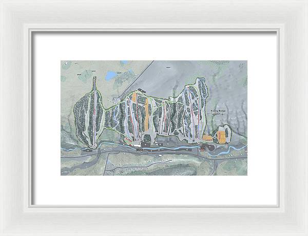 Kissing Bridge Ski Trail Map - Framed Print - Powderaddicts