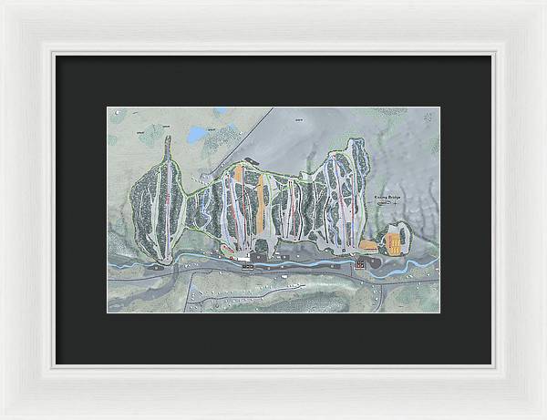Kissing Bridge Ski Trail Map - Framed Print - Powderaddicts