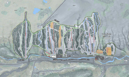 Kissing Bridge Ski Trail Map - Art Print - Powderaddicts