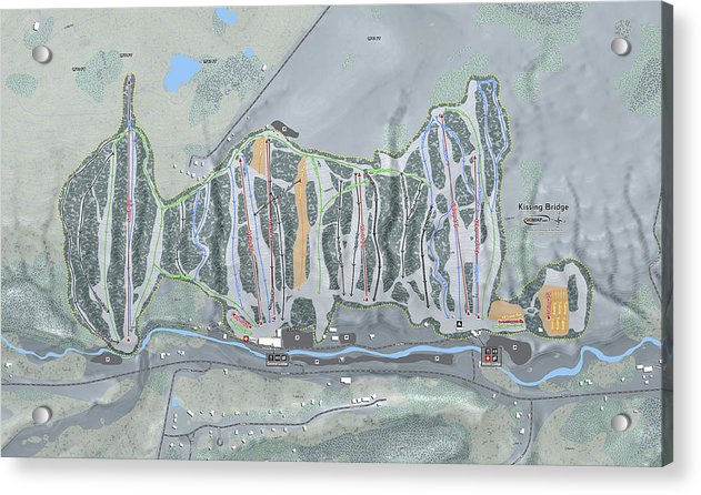 Kissing Bridge Ski Trail Map - Acrylic Print - Powderaddicts