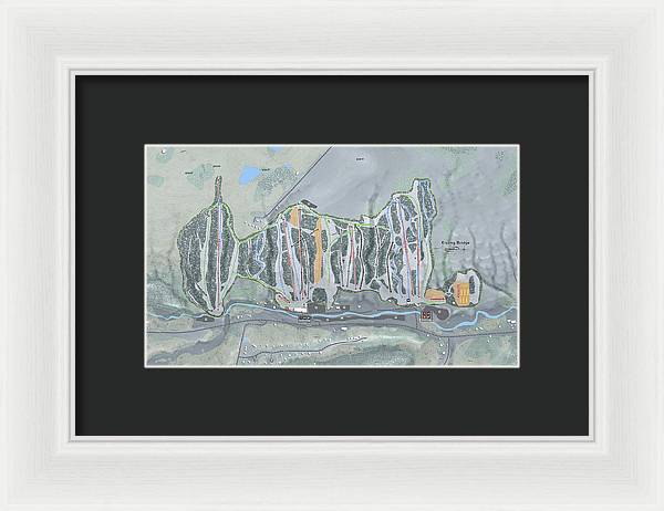 Kissing Bridge Ski Trail Map - Framed Print - Powderaddicts